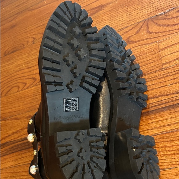 Karl Lagerfeld Black Ankle Boots with Pearl Details - Picture 5 of 5